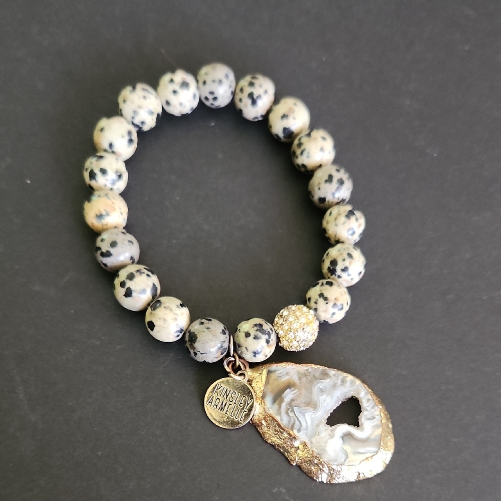 Kinsley Armelle Agate Collection Speckle Bracelet With Agate Charm-Retired